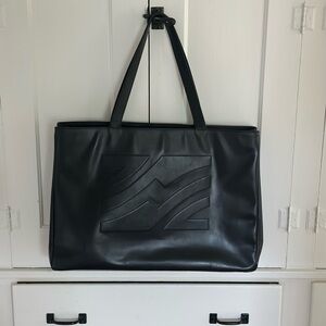 Black Feragammo Leather-look Tote Bag